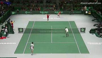 Con Espa?a, Nadal multiplica su sentimiento por mil: la euf車rica celebraci車n del punto ganador...