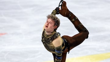PRAGUE (Czech Republic), 26/03/2026.- Ilia Malinin of the USA performs in the Men Short Program during the ISU Figure Skating World Championships 2026 in Prague, Czech Republic, 26 March 2026. (República Checa, Praga) EFE/EPA/MARTIN DIVISEK