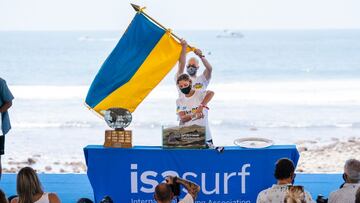 La delegraci&oacute;n de Ucrania aportando su granito de arena en la ceremonia de apertura del Mundial 2021. 