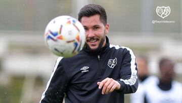 Guerrero, en un entrenamiento del Rayo.