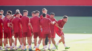 Telles, en su primer entrenamiento.