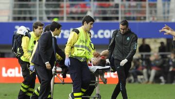 Óscar Duarte, lesionado el 18 de marzo.