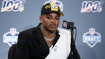 NASHVILLE, TN - APRIL 25: Devin Bush of Michigan speaks to the media after being selected with the tenth pick in the first round of the NFL Draft by the Pittsburgh Steelers on April 25, 2019 in Nashville, Tennessee. Joe Robbins/Getty Images/AFP
== FOR NEWSPAPERS, INTERNET, TELCOS & TELEVISION USE ONLY ==
