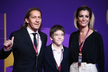 Míchel Salgado, su mujer Malula y su hijo Miguel.