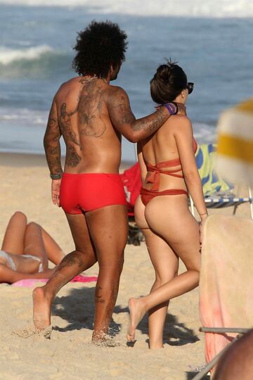 Marcelo relaxes with his family at the beach in Rio de Janeiro.