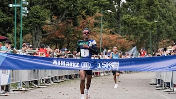 Carlos Sanmartín y Catalina López, ganadores de la Allianz 15K Bogotá