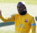 Pinto, Abidal y Dos Santos se entrenan de nuevo con el filial