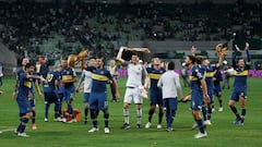 Alegría en el vestuario de Boca después del pase a la final