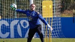 Koval durante un entrenamiento con el Depor.