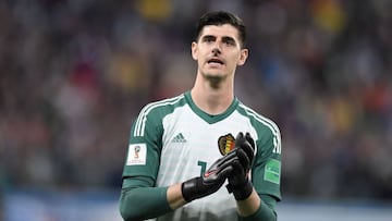 Thibaut Courtois, en el partido de semifinales que B&eacute;lgica disput&oacute; ante Francia.