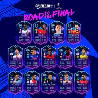 FIFA 20: primera tanda de cartas Road to the Final ya disponible