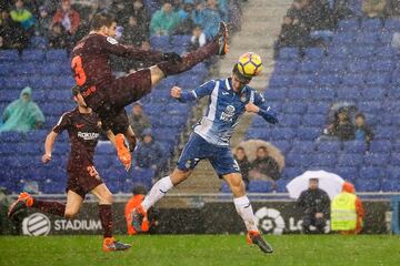 Gerard Moreno makes it 1-0 for Espanyol.