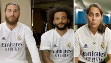 Sergio Ramos, Marcelo y Kenti Robles, jugadoras del Real Madrid.