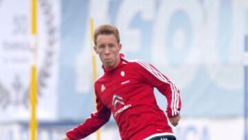 Yelko Pino entrenando con el Celta.