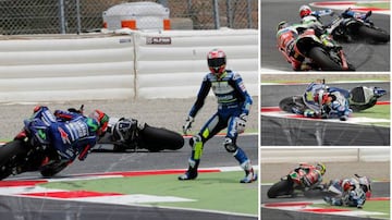 Loris Baz perdió el control de su Ducati en la polémica chicane de la Curva 13 y a punto estuvo de provocar un incidente mayor.