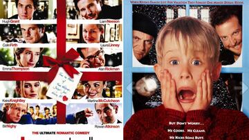 Cárteles de las películas "Love Actually" y "Solo en casa"