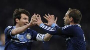 Messi y Zabaleta, compa&ntilde;eros en Argentina.