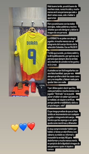 Durán le responde al Pibe: “Es falso... no puede hablar sin saber, sin verificar”