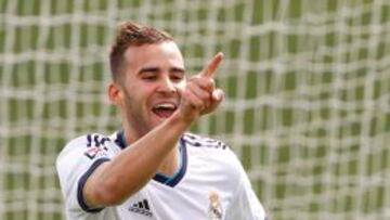 Jes&eacute; celebra un gol en el Di St&eacute;fano.
 