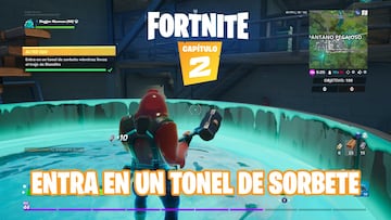 Fortnite Cap&iacute;tulo 2 - Temporada 1 | Desaf&iacute;o de Alter Ego: entra en un tonel de sorbete mientras llevas el traje de Blandito
 