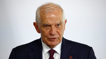 European Union foreign policy chief Josep Borrell attends a joint news conference with European Commissioner Janez Lenarcic, German Foreign Minister Annalena Baerbock and French Foreign and European Affairs Minister Stephane Sejourne as part of an International Humanitarian Conference for Sudan and Neighbouring Countries at the Quai d'Orsay in Paris, France, April 15, 2024. REUTERS/Sarah Meyssonnier