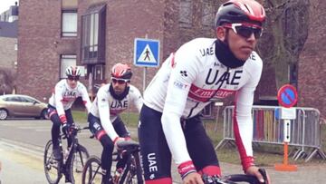 Molano con su equipo en Bélgica