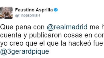 Asprilla en Twitter.
