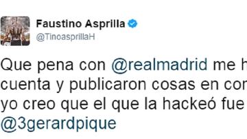 Asprilla en Twitter. 