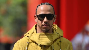 Mercedes&#039; British driver Lewis Hamilton arrives at the Circuit de Catalunya on May 20, 2022 in Montmelo on the outskirts of Barcelona ahead of the Spanish Formula One Grand Prix. (Photo by Lluis GENE / AFP) (Photo by LLUIS GENE / AFP)