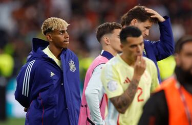 Lamine Yamal tras la finalización de la tanda de  penaltis.