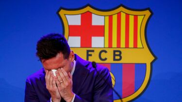 Messi, en su despedida del Barça.