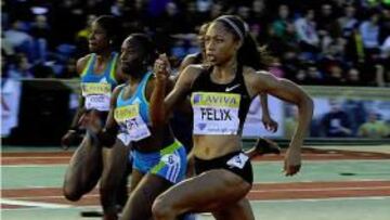 Allyson Felix, ayer en Londres.