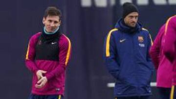 incomunicación. Messi y Luis Enrique, en un entrenamiento.