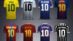 Legendarios futbolistas con el dorsal 10