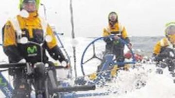 <b>A TODO TRAPO. </b>El 'Movistar' mejoró una posición y ya es tercero.