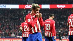 Griezmann celebra su gol en el Atlético-Mallorca.