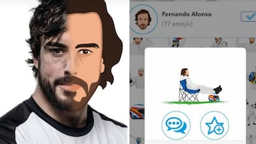 Fernando Alonso y su aplicación de emoticonos.