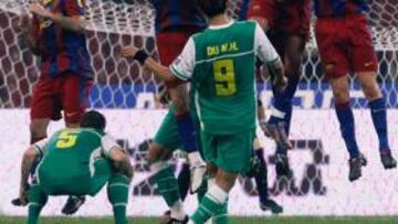 <b>SIN PELIGRO. </b>El equipo chino no sorprendió al Barcelona ni en los tiros libros.