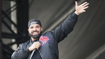 Jun 17, 2019; Toronto, Ontario, Canada; Recording artist Drake addresses the Toronto Raptors during a rally at Toronto city hall Nathan Phillips Square. Mandatory Credit: John E. Sokolowski-USA TODAY Sports