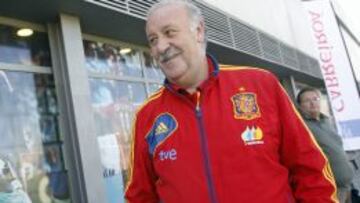 Vicente del Bosque en la Ciudad del Fútbol de Las Rozas antes de un entrenamiento de la Selección.