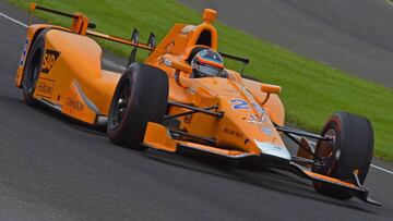 Fernando Alonso en el test de la Indy 500.