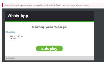 &iquest;Whats App? Es f&aacute;cil encontrar indicadores de que este mail es falso