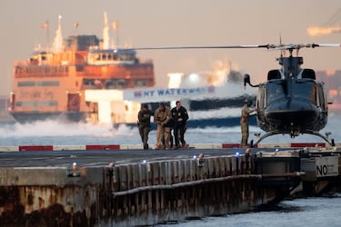 Nicolás Maduro durante el traslado al Tribunal. 
