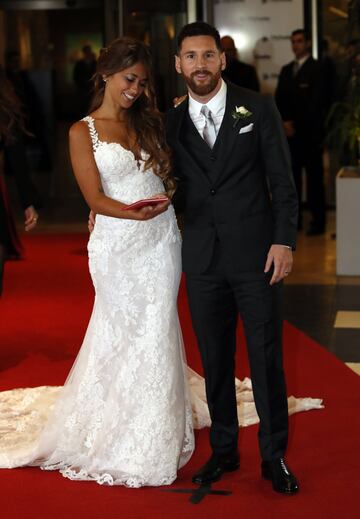 Leo Messi y Antonella Roccuzzo como marido y mujer.