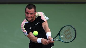Tennis - ATP Masters 1000 - Shanghai Masters - Qizhong Forest Sports City Arena, Shanghai, China - October 2, 2025 Spain's Pedro Martinez in action during his first round match against France's Arthur Cazaux REUTERS/Go Nakamura