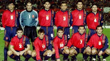 Selección español en un partido entre Rumanía y España el 19 de noviembre de 1997.