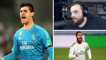 Ibai 'pica' a Courtois con Ramos y este deja un recado: "En algunos partidos me tiran 35 veces..."