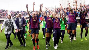El Barcelona celebra su pase a la final de Champions.
