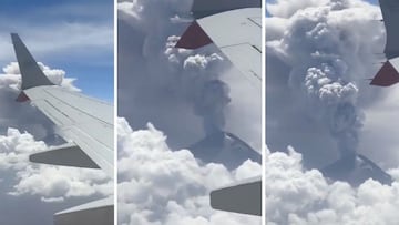 Viral: Pasajero capta impresionante imagen de la actividad del volcán Popocatépetl