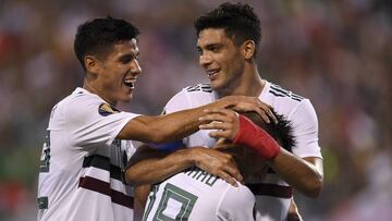 La Selecci&oacute;n Mexicana festejando un gol ante Martinica.